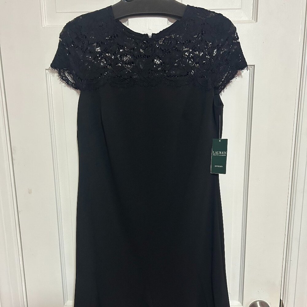 Ralph Lauren Black Dress Size 4 NEW with tags